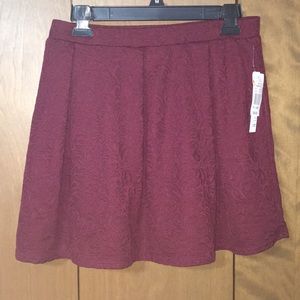 Joe B Maroon Rose Designed Skater Skirt